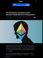 The Ethereum Foundation won’t disclose Vitalik Buterin’s voting power