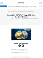 Here’s Why XRP Won’t Stay at $3 Over the Next 10 Years