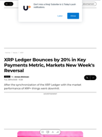 XRP Ledger Bounces by 20% in Key Payments Metric, Markets New Week's Reversal - U.Today