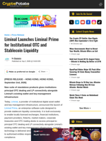 Liminal Launches Liminal Prime for Institutional OTC and Stablecoin Liquidity