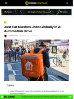 Just Eat Slashes Jobs Globally in AI Automation Drive - CoinCentral