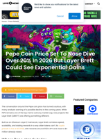 Pepe Coin Price Set To Nose Dive Over 20% In 2026 But Layer Brett Could See Exponential Gains | Live Bitcoin News