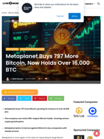 Metaplanet Buys 797 More Bitcoin, Now Holds Over 16,000 BTC | Live Bitcoin News