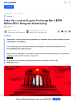 Vietnam Bans Telegram After $385 Million Crypto Exchange Scam