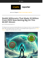 Reddit Millionaire That Made 20 Million From PEPE Now Betting Big On This $0.007 Altcoin