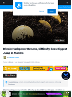 Bitcoin Hashpower Returns, Difficulty Sees Biggest Jump In Months