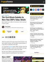 This Viral Altcoin Explodes by More Than 200% Today: Details