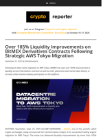 Over 185% Liquidity Improvements on BitMEX Derivatives Contracts Following Strategic AWS Tokyo Migration