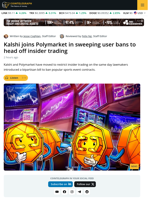 Kalshi Joins Polymarket in Insider Trading Bans