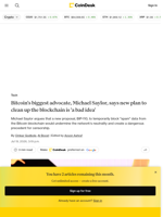 Michael Saylor calls Bitcoin's new BIP-110 proposal 'a bad idea'