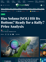 Has Solana (SOL) Hit Its Bottom? Ready for a Rally? Price Analysis - Crypto Daily