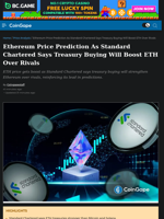Ethereum Price Prediction Amid Standard Chartered Boost