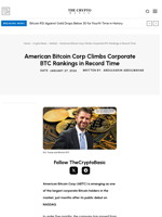 American Bitcoin Corp Climbs Corporate BTC Rankings in Record Time