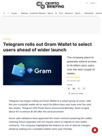Telegram rolls out Gram Wallet to select users ahead of wider launch