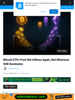 Bitcoin ETFs Positive Again, But Ethereum Still Dominates