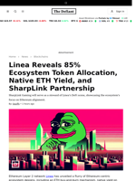 Linea Reveals 85% Ecosystem Token Allocation, Native ETH Yield, and SharpLink Partnership - 