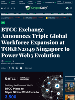 BTCC Exchange Announces Triple Global Workforce Expansion at TOKEN2049 Singapore to Power Web3 Evolution - Crypto Daily