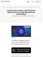Cardano Price Analysis: ADA Still Stuck Below 50 MA as It Lags Behind Bitcoin and Ethereum
