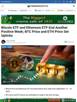 Bitcoin ETF and Ethereum ETF End Another Positive Week; BTC Price and ETH Price Set Upticks - TheNewsCrypto