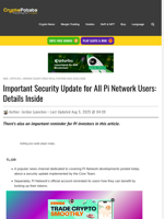 Important Security Update for All Pi Network Users: Details Inside