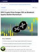 IMX Crypto Price Surges 18% as Breakout Sparks Bullish Momentum