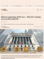 Bitwise’s fund joins NYSE Arca - Why 90% of index rests on BTC and ETH - AMBCrypto