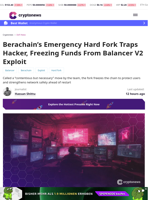 Berachain Hard Fork Traps Hacker After Balancer Exploit