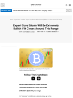 Expert Says Bitcoin Will Be Extremely Bullish If It Closes Around This Range