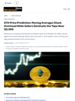 ETH Price Prediction: Moving Averages Stack Overhead While Sellers Dominate the Tape Near $2,300 - Blockchain.News