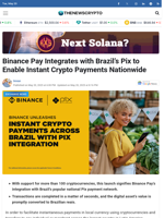 Binance Pay Integrates with Brazil’s Pix to Enable Instant Crypto Payments Nationwide - TheNewsCrypto
