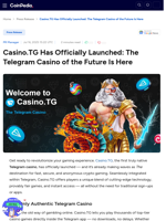 Casino.TG Has Officially Launched: The Telegram Casino of the Future Is Here