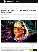 Ripple CTO Dips Out, XRP Trading Hits $5B: Price To Pop? - DailyCoin