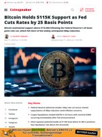 Bitcoin Holds $115K Support as Fed Cuts Rates by 25 Basis Points - Coinspeaker
