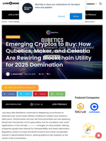 Emerging Cryptos to Buy: How Qubetics, Maker, and Celestia Are Rewiring Blockchain Utility for 2025 Domination | Live Bitcoin News