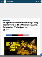 AI Agent Memecoins to Buy: Why MemeToro is the Ultimate Alpha-Generator This Quarter