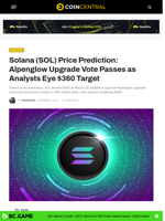 Solana (SOL) Price Prediction: Alpenglow Upgrade Vote Passes as Analysts Eye $360 Target - CoinCentral