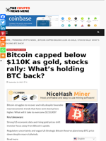 Bitcoin capped below $110K as gold, stocks rally: What’s holding BTC back? - The Crypto News Wire