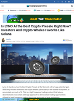 Is LYNO AI the Best Crypto Presale Right Now? Investors And Crypto Whales Favorite Like Solana
