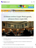 US House revives Crypto Week agenda, advances three crypto bills - CoinJournal