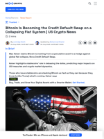 US Crypto News: Bitcoin’s Role As Credit Default Swap for Fiat