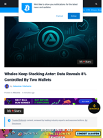 Whales Keep Stacking Aster: Data Reveals 8% Controlled By Two Wallets | Bitcoinist.com