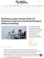 ByteDance paper reveals Chain-of-Experience improves model performance without retraining