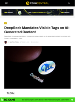 DeepSeek Mandates Visible Tags on AI-Generated Content - CoinCentral