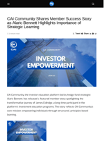 CAI Community Shares Member Success Story as Alaric Bennett Highlights Importance of Strategic Learning - Visionary Financial