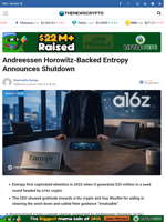 Andreessen Horowitz-Backed Entropy Announces Shutdown