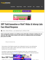 XRP Yield Innovation or Risk? Midas & Interop Labs Face Mixed Response