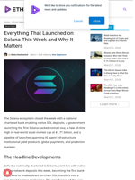 Everything That Launched on Solana This Week and Why It Matters - ETHNews
