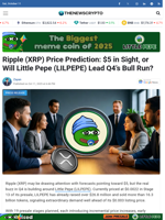 Ripple (XRP) Price Prediction: $5 in Sight, or Will Little Pepe (LILPEPE) Lead Q4’s Bull Run?