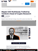 Ripple CEO Ruthlessly Trolled by VanEck's Head of Crypto Research