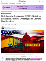U.S. Senate Approves GENIUS Act to Establish Federal Oversight of Crypto Stablecoins